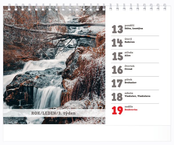 Tydenní, velké číslice, bez okénka