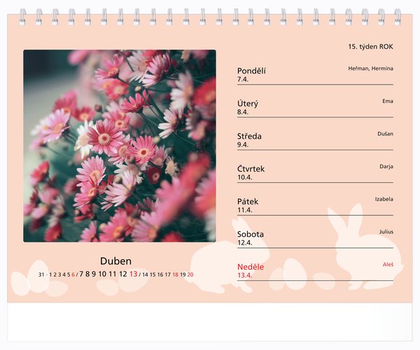 Tydenní, malé číslice, duha 2 s okénky