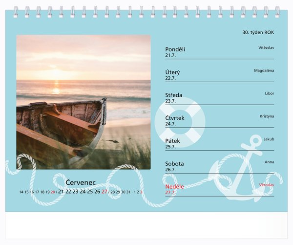 Tydenní, malé číslice, duha 2 s okénky