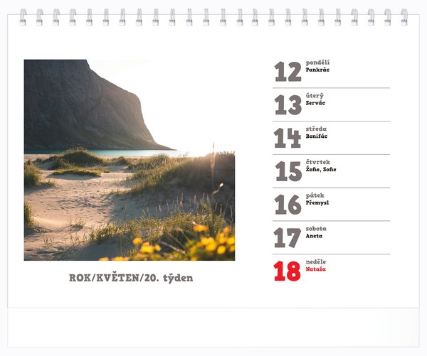 Týdenní, velké číslice