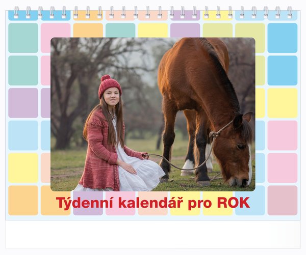 Tydenní barevný s malými číslicemi bez okénka