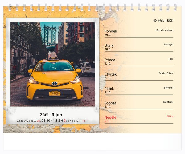 Tydenní, malé číslice, zdivo s okénky