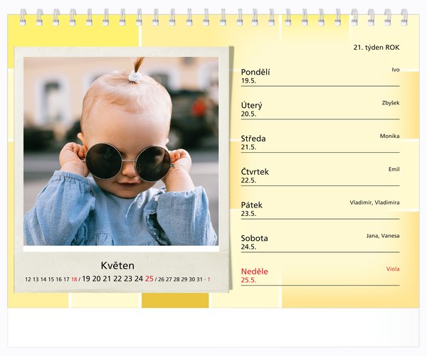 Tydenní, malé číslice, kostky s okénky