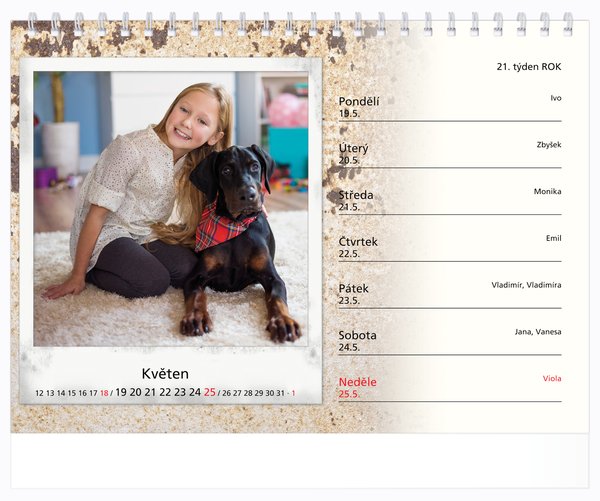 Tydenní, malé číslice, plech s okénky