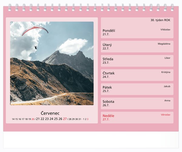 Tydenní, malé číslice, duha s okénky