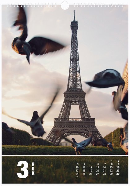 Foto, bílý kalendář - Na výšku