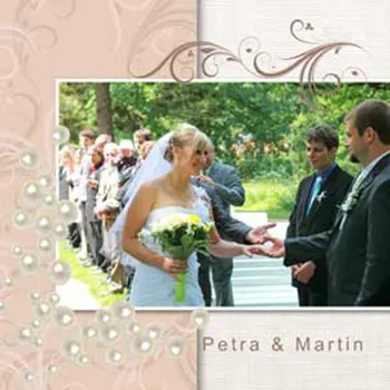 Svatební s ornamenty, béžová